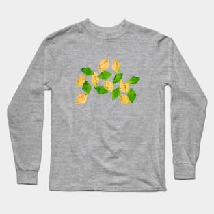 Watercolor green and tan connected diamond shapes Long Sleeve T-Shirt